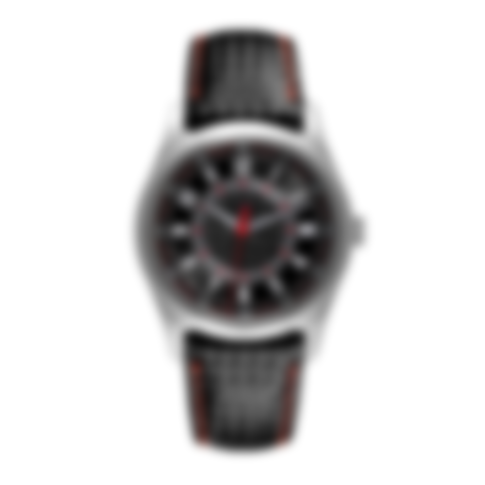Heirloom – Black Dial with Red Accents | Textured Strap