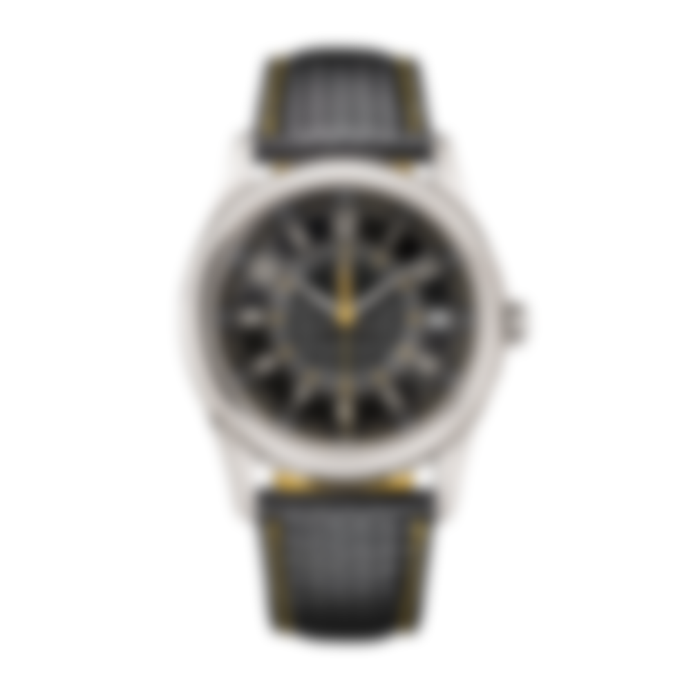 Heirloom – Black Dial with Yellow Accents | Textured Strap