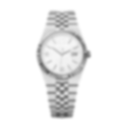 Linear 40 – White Textured Dial | Steel Bracelet
