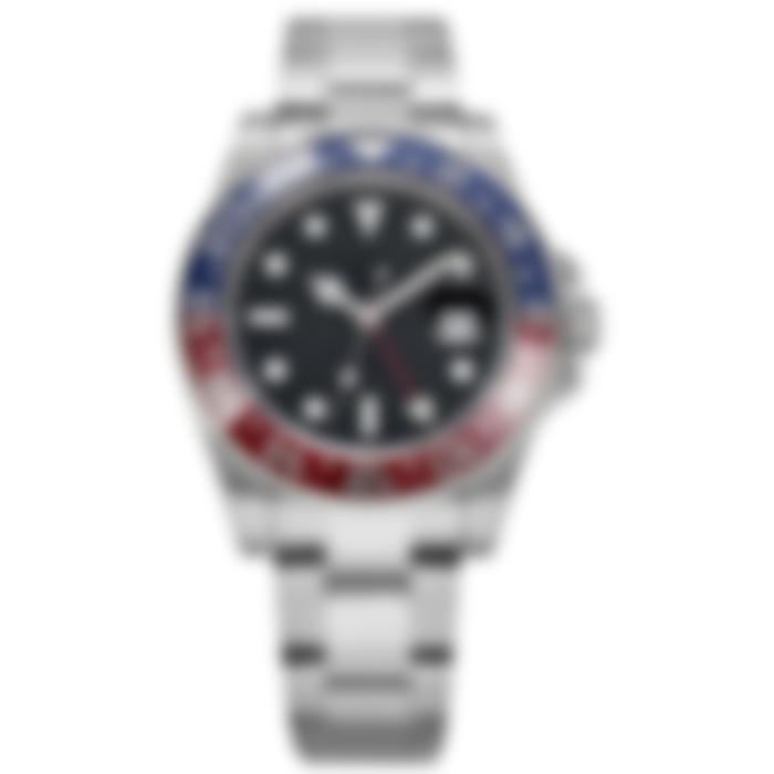 Meridian 40 – Black Dial | Steel Bracelet & Red-Blue Bezel